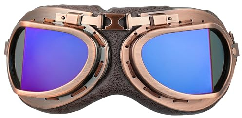 DREAMIZER Lunette Moto Vintage Style Punk Coupe-vent Aviateur Pilote ATV Motocross Lunettes Anti-poussière