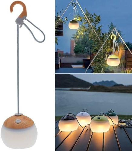 LED Campinglampe, 320 Lumen, 2 Farben, 3 Lichtmodi, 4000mAh Notstrombank, IPX5 Wasserdichte LED Camping Laterne USB C Wiederaufladbare LED Nachtlicht für Camping, Wandern, Notfall, Dekoration
