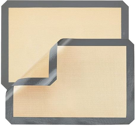 2 Tapis de Cuisson en Silicone, 30 × 21 cm Feuille de Cuisson Tapis en Silicone Résistant à la Chaleur, Tapis de Cuisson Gris pour la Cuisson, les Macarons, les Biscuits, les Pâtisseries, les Pains