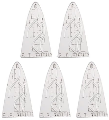 WLNEXT Righello parabola, stencil parabolico per matematica, curve, per studenti, ufficio, pittura