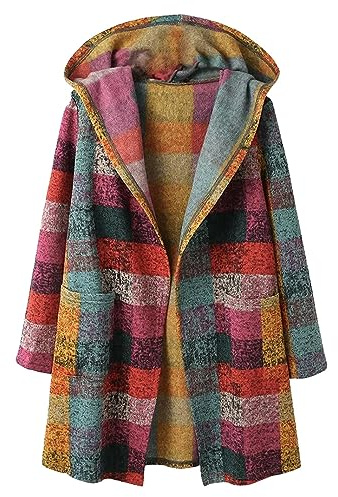 Generic Norwegian Sweater Women Wool Hooded Coat Pocket Cardigan Loose Tops Mustard Cardigan Women, purple, L