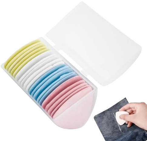 20 Craies de Tailleur Professionnelles pour Marquage Tissu, Craie Couture 4 Couleurs Effaçable, Accessoires Mercerie pour Patronage, Couture, DIY et Travail du Cuir, 47mm x 3mm