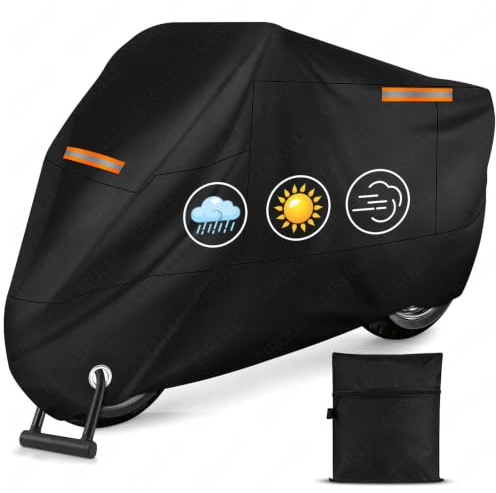 MAILLARD Funda de Moto,Fundas de Moto Fabricada en Tejido Oxford 210D,Fundas Moto con Bandas Reflectantes Apta para una Gran Variedad de Modelos de Moto,Funda de Motos para Exterior 245x105x125