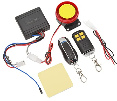 Keenso de Alarma de Motocicleta ABS Impermeable Kit de Alarma de Control Remoto de Motocicleta 12 V 316 MHz 4 Botones Remoto 105 a 125 DB Sensor de Vibración para Scooter Motociclistas