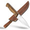 BPS Knives B1 CSH - Bushcraft-Messer mit Lederscheide - Campingmesser - Outdoor-Kohlenstoffstahlmesser mit Durchgehender Klinge - Handgefertigtes Lagermesser - Survival-Taktikmesser