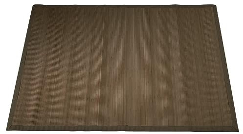 Japanwelt Rutschfester Bambus-Teppich I Wasserabweisende Bambusmatte, Badematte Duschmatte Bad-Vorleger Matte, Holzteppich Läufer aus Bambus für Küche, Flur, Bad & Wohnzimmer (Braun, 60 x 100 cm)