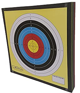 Glac Store® Target - Diana con flecha de flecha de espuma, 60 x 60 x 7,5 cm, color negro, tiro con arco y 5 dianas grandes de papel con nombre tirador