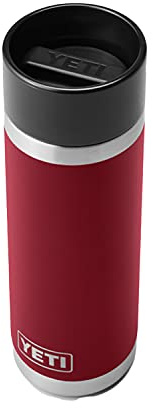 YETI Rambler 18 oz Bottle, Stainless Steel, Vacuum Insulated, with Hot Shot Cap, Harvest Red