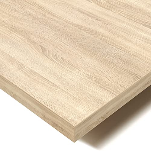 POKAR Skrivbordsskiva, bordsskiva för dator, kontor, skrivbord, matbord, FSC-certifierad, gör-det-själv, eko, ljus Sonoma-ek, 2,5 cm, 175 x 80 x 2,5 cm