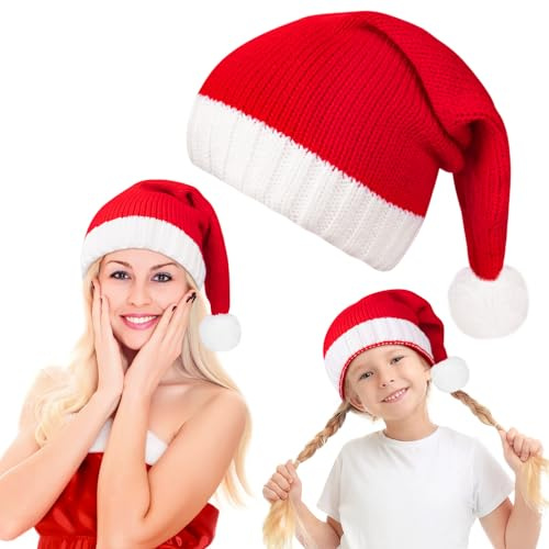 MELLIEX Bonnet Noel Chapeau de Père Noël Adultes en Grande Taille Bonnet Chapeau d'hiver Plus