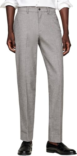 Tommy Hilfiger Pantalon Homme Pantalon de Costume, Gris (Medium Grey Heather), 32W/32L