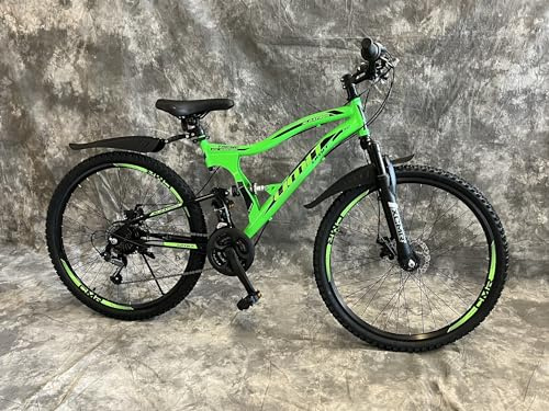 Generisch 26 Zoll MTB Albatros Vollgefedert, 21-Gang Kettenschaltung, Scheibenbremsen NEU 2659-GRÜN-SCHWARZ Bitte BEACHTEN AB 155 cm KÖPERGRÖSSE GEEIGNET !!!!!!!