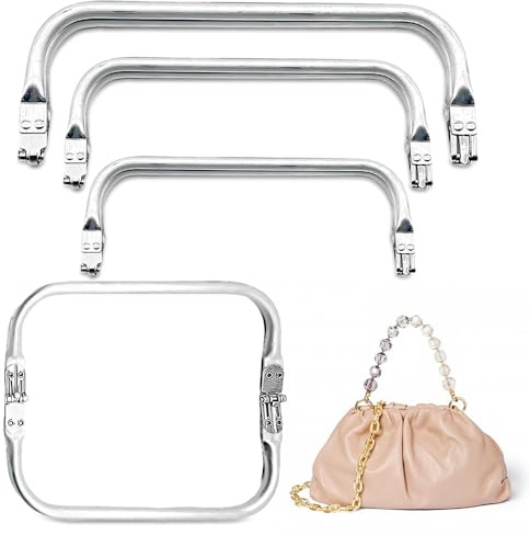 Mture 4 Pezzi Chiusura per Borsa Uncinetto 16cm 18cm 20cm 22cm, Borsa a Forma di U Manico Interno Alluminio, Manico BORSA Cornice per Frizione Artigianato Progetti Fai da Te