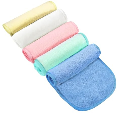 5 Pcs Make Up Remover Cloth - Face Cloth Skin Cleaning Wipe Soft Face Cloth Washable Soft Facial Face Washing Pads Large Reusable Removing Towels for Daily Travel Trip Outdoors 7.8x15.7 Inch