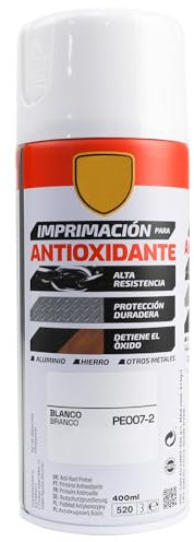 various Pintura Spray Imprimacion Antioxidante Blanco de 400 ml Protección Contra la Corrosión Adecuado para las Superficies de Metal, Aluminio,Hierro y Otros metales Pack de 1 Unidad