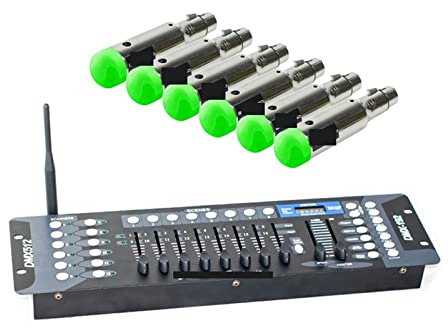 Controlador de DJ 192 canales Luz de la etapa del controlador 512 Partido del receptor de batería de consola inalámbrica DJ Equipo de operador de discoteca Para luces de DJ, luces par y móviles(1C and