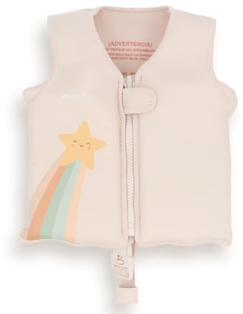 Monnëka Gilet de Natation | Gilet Natation Enfant Sécurisé | Apprentissage de la Nage, Flottabilité Réglable, Neoprene Doux | Starlight 1 à 2 Ans
