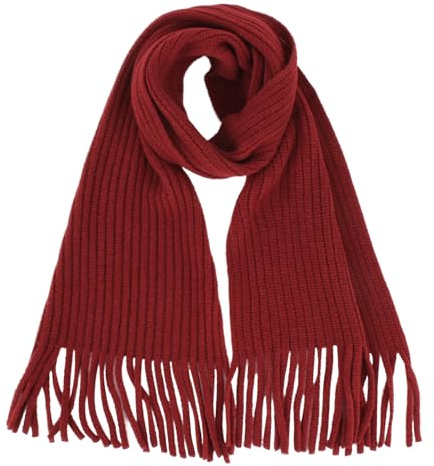 Aisi Girls Wool Knit Tassel Scarf Boys Autumn Winter Neck Warmer Solid Color Warm Neckerchiefs