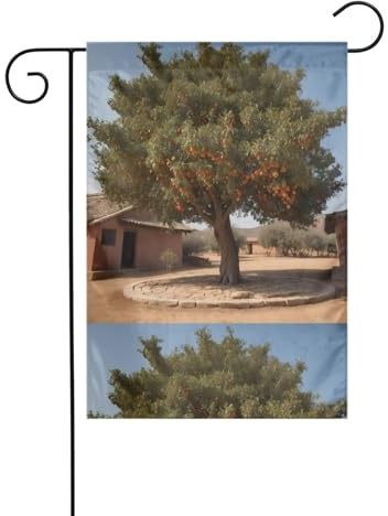 BROLEO Arbre dattier dans le jardin Impression mât de drapeau extérieur cour décoration mode 30,5 x 45,7 cm