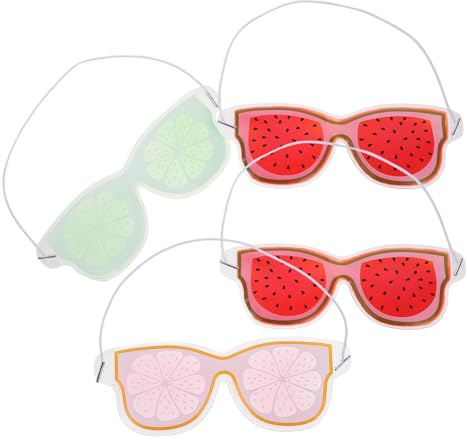CLISPEED 4 pièces Set de Masques Oculaires Gel Réutilisables Fruits Patchs Froids et Chauds Décoratifs Anti-poches pour Yeux Sensibles Accessoire Maison Portable et Confortable