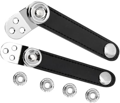GALPADA 2pcs Accordion Bellows Straps with Metal Buckles Cowhide and Steel Construction Extension Fixation Bands for Secure Bass Accordion Bellows Replacement