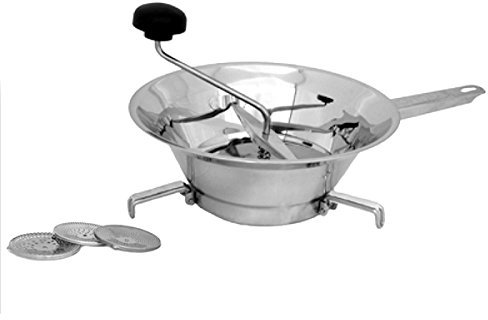 F.lli Rivadossi Passaverdure Acciaio Inox 18/10 MOD Rondo' con 3 Dischi intercambiabili cm 16 Made in Italy