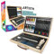 ARTISTIK Art Set with Wooden Storage Case - 46 Piece Artist Supplies Set with Mannequin, Acrylic Paints, Oil Pastels, Coloured Pencils & More for Drawing, Sketching, Painting for Beginners & Artists