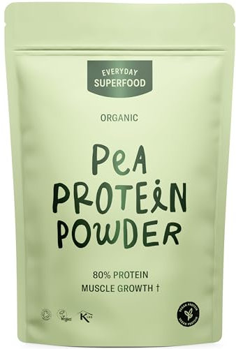 Everyday Superfood Organic Pea Protein Powder 900g | 84% Pea Protein | Lab-Tested for Heavy Metals | Unflavoured | Pre-Workout & Post-Workout | Vegan & Kosher