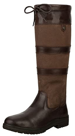SUEDWIND© Läderstövlar Derry | OrthoLite© sula | robust nubuckläder | vattentät | utomhusstövlar | promenader, stall, ridning | unisex, Chokladbrun, 40 EU