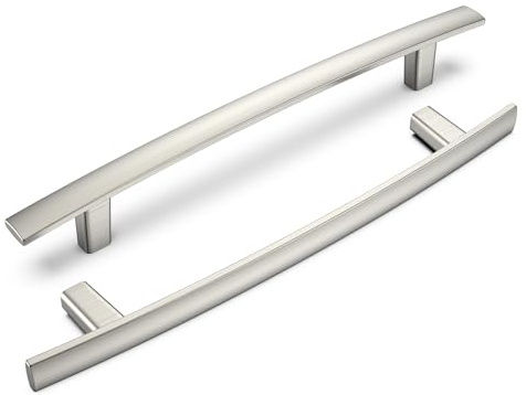homdiy 20 Pack Solid Heavy Duty Zinc Alloy Cabinet Handles, Brushed Nickel Cabinet Pulls, 5 Inch Hole Center Arch Drawer Pulls Modern Hardware for Kitchen Bathroom Cupboard