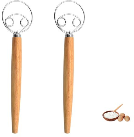 2 Stück Dänische Teigbesen Schneebesen Teigrührer Teig Schneebesen Schneebesen Edelstahl Teig Schneider Schneebesen Schneebesen Set Spiralschneebesen Manuelle Teigmischung Brotkuchenherstellung
