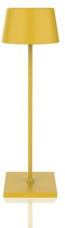 Palmina 842,lampade da tavolo senza fili,lampade da tavolo ricaricabili E Dimmerabile In Alluminio,abat jour senza fili 4400mah,Protezione IP54,luce da tavolo esterno/Interno/Giallo