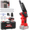 Cordless Chainsaw 8 Inch, Brushless Electric Handheld Chainsaw with 4.0Ah Battery and 2 Chains, 3.67m/s Chain Speed, Battery Chain Saw Pruning Chainsaw for Garden Courtyard
