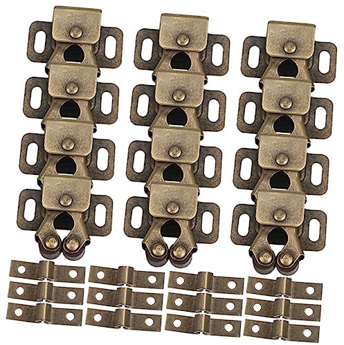 WOONEKY 20pcs Cabinet Door Latches Door Catch Rv Cabinet Latches Double Roller Catch for Cupboard and Closet