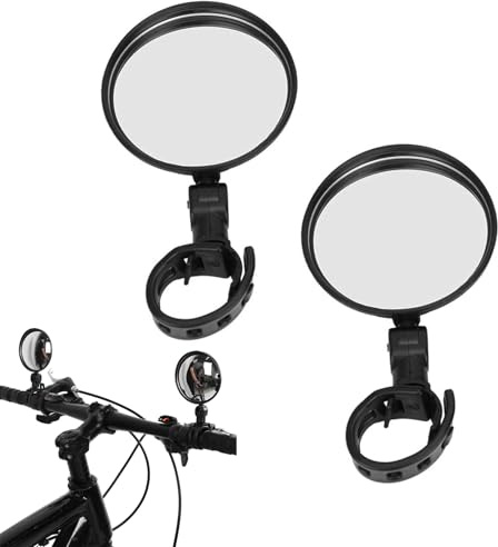 ZYEKIU 2 Pezzi Specchietto Bici Specchietti Bici Ruotabile a 360°, Specchietti Moto Grandangolo HD, Accessori Regolabile, Specchietti Bicicletta per Biciclette Motociclette (Nero)