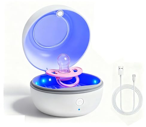ALLGLAM Portable Pacifier Sterilizer Box, USB Rechargeable Sterilize Case, 3-Minute High Efficiency Cleaning for Baby Pacifiers On The Go