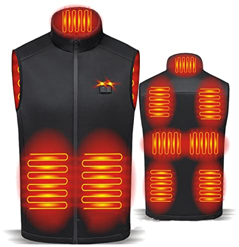 Générique Veste De Travail Chauffante Homme Chauffé Gilet Hommes Manteau Chauffant Femme Non Batterie Incluse Doudoune Pour La Extérieur Chasse Le Ski Moto Randonnée (Le noir #2,5XL)