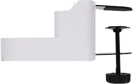 Hamwesh Porte-gobelet de Bureau, Organisateur de Pince de Table Rotatif à Clipser avec Fente Circulaire pour Tasse, Stylo, Téléphone et Casque, pour la Maison et Le Bureau