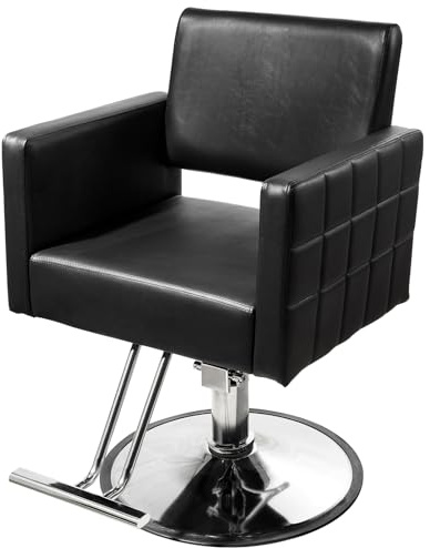 walnest Black Salon Stylist Chair for Home Hydraulic with Heavy Duty Pump