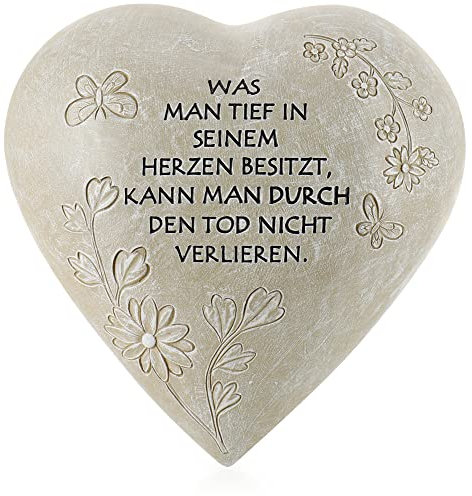 com-four® Decoración de Tumba en Forma de corazón - Decoración de Tumba Resistente a la Intemperie con Mariposas - Lápida Conmemorativa con inscripción