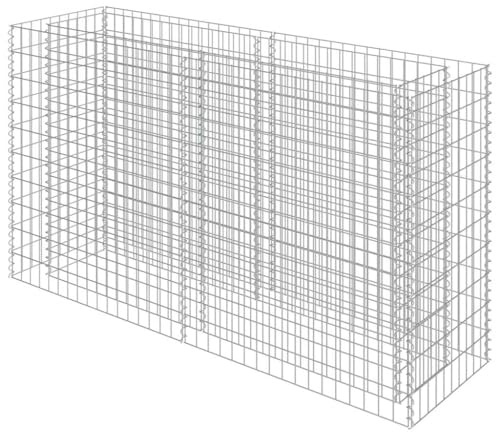 vidaXL Gabbione con Letto Rialzato in Acciaio Zincato 180x50x100cm Recinzione
