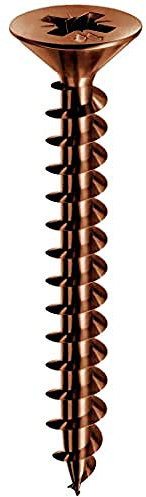 Mustad: 500 Viti Panelvit®, Testa Svasata Piana, 4x50 mm, bronzate Lubrificate Lubex®.