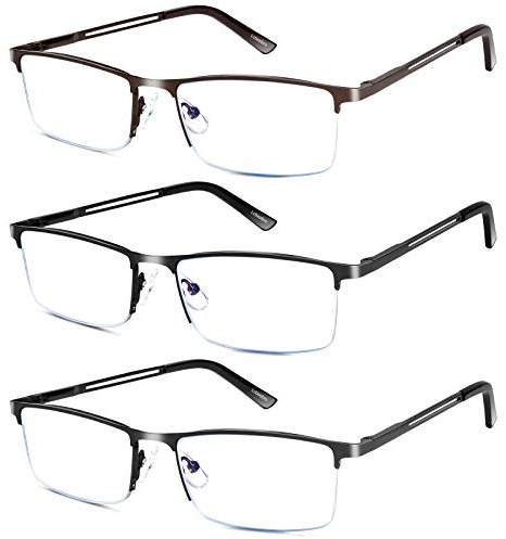 Lcbestbro Reading Glasses for Men, 0.75 Blue Light Blocking Reading Glasses Metal Readers