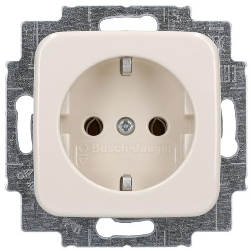 Busch-Jaeger 20 EUC-212 SCHUKO Steckdosen-Einsatz Cremeweiß Busch-Duro 2000 SI