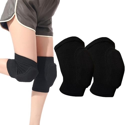 SUQ 1 Paar Knieschützer, Dehnbar Kniebandage Unterstützung, Kniestütze für den Sport, weiche Knieschoner für Tänzer, Elastische, Atmungsaktive, Anti-Rutsch, für Volleyball (M Größe passt 90-120 Pfund)