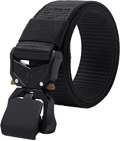 shenky schwarzer Gürtel | Herrengürtel | Taktischer Gürtel XXL | Nylongürtel | Schnellverschluss | Militärgürtel bis 180cm | Arbeitsgürtel (180cm)