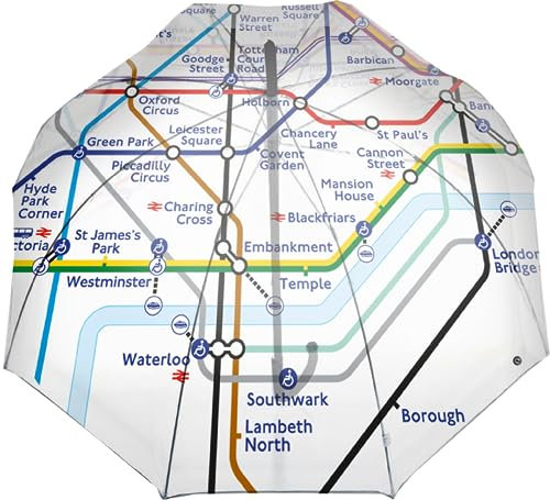 GWCC TFL8003 Licensed London Underground Tube Map print Dome/Golf Rain Umbrella