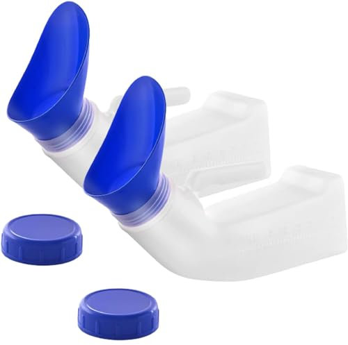 Ktnyl 2 Stücke Urinal für Mann Und Frau, Tragbare Toiletten-Urinale, 1000ML Unisex-Urinale, Tragbare Reise Urinal, Auslaufsicheres Urinal, Notfall Urinflasche, für Auto, Camping, Reisen, Outdoor