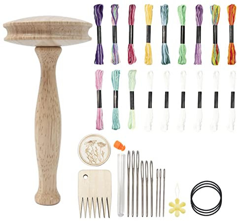 Murman Stopfpilz Set - Stopfgarn Pilz Kit | Stopfpilz Set Mit Nähnadeln, Ring Und Abnehmbarem Kopf | Komplettes Stopfei Stopfpilz Aus Für Anfänger Socken, Kleidung, Handnähen