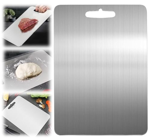 KBIBCK Planche à découper en titane, planche à découper en titane, planche à découper en acier inoxydable, planche à découper en acier inoxydable, planche à découper en titane 304, planche à découper